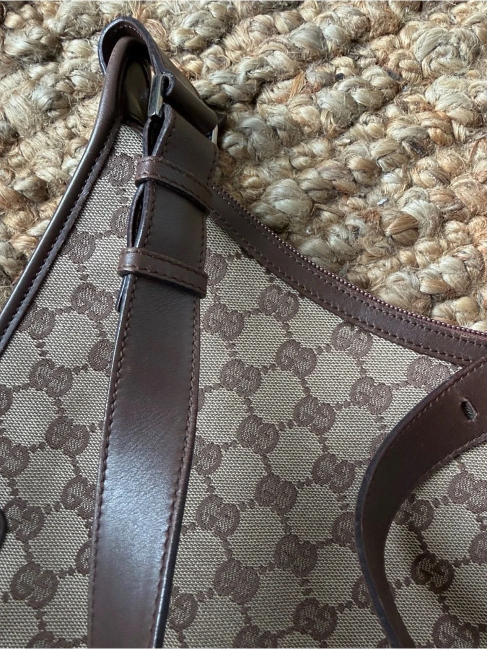 Gucci Tan and Brown GG Monogram Shoulder Bag EUC